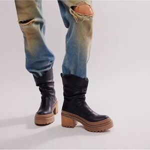 FREE PEOPLE NEW Mel Slouch Boots in Black